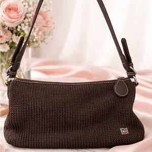 The Sak Chocolate Brown Knit Shoulder Bag